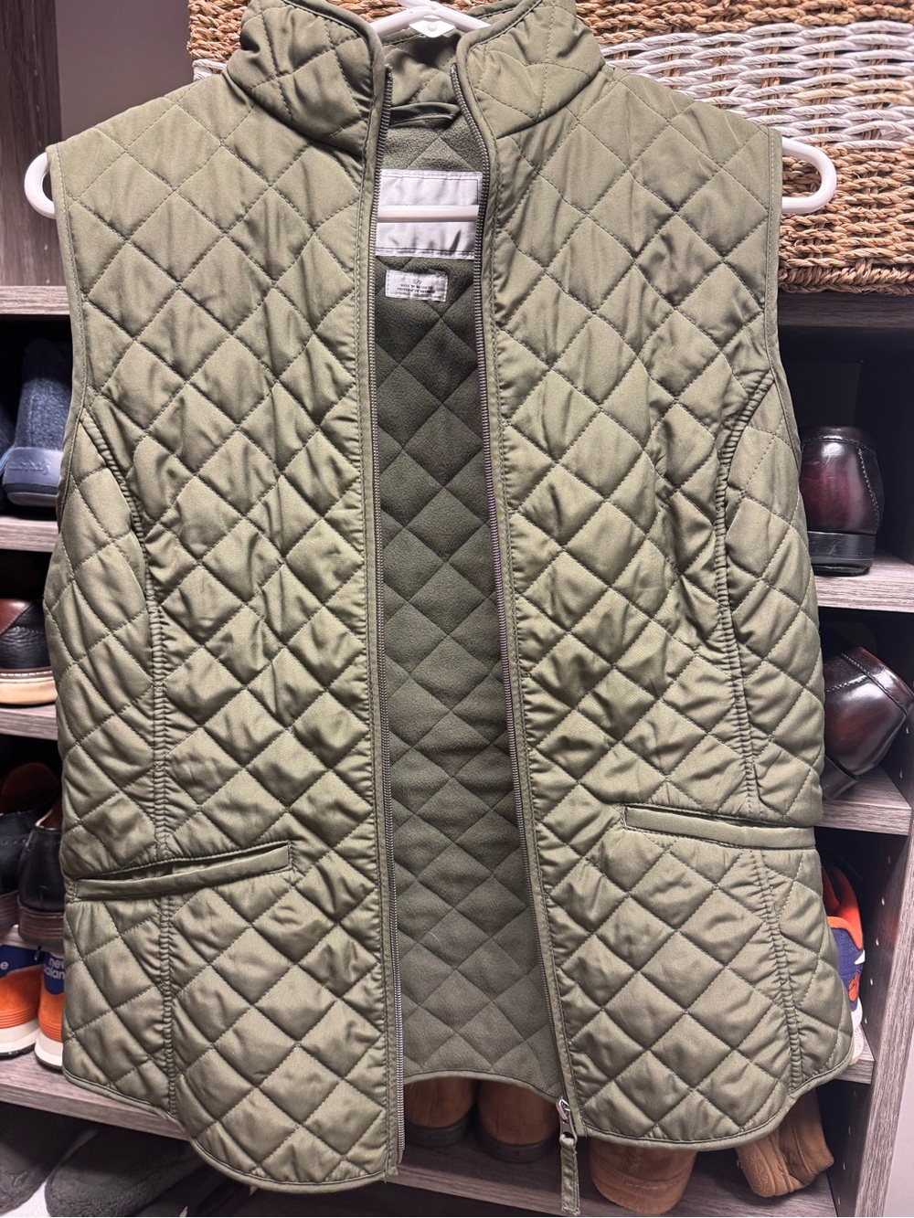 Van heusen Quilted Sleeveless Vest Jacket - Olive